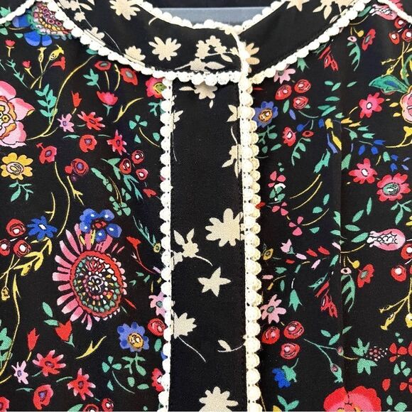LOGO Lori Goldstein Mixed Print Feminine
Floral Jacket Black Multicolor … - Picture 6 of 13
